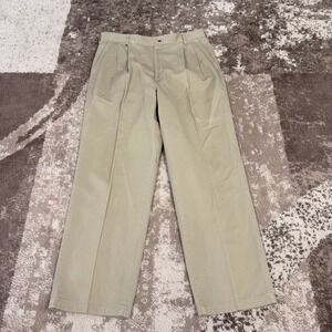 Lucchese Men's Classic Fit Pleated Front Khaki Dress Pants 36x30 Casual USA